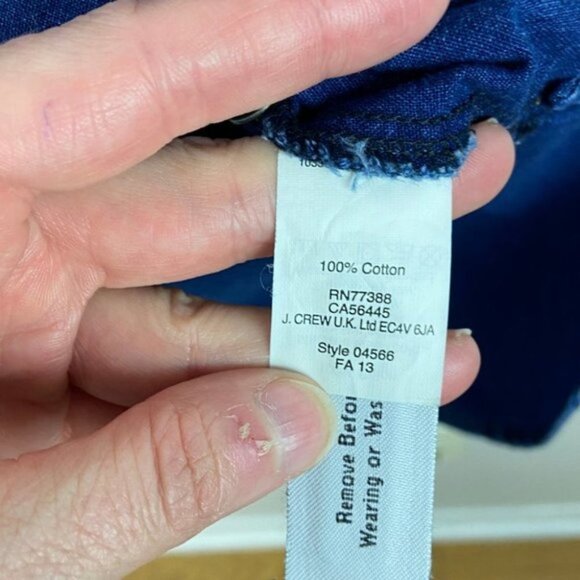 Madewell Chambray Pindot Popover Long Sleeve Shirt Button Placket Size XS Top - Picture 8 of 8